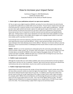 How to increase your impact factor