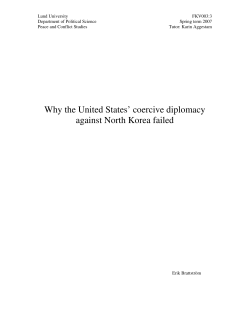Why the United States` coercive diplomacy against North Korea failed