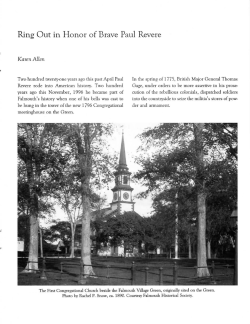 Ring Out in Honor of Brave Paul Revere