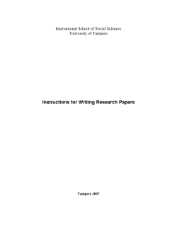 Instructions for Writing Research Papers