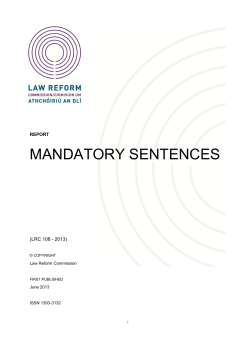 Mandatory Sentences - Law Reform Commission