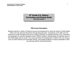 8th Grade US History Curriculum and Pacing Guide