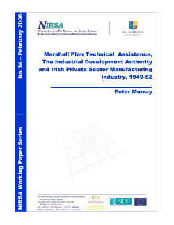 Marshall Plan Technical Assistance, the Industrial Development