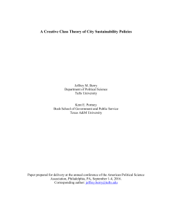 A Creative Class Theory of City Sustainability Policies