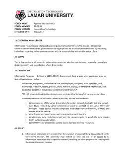 POLICY NAME Appropriate Use Policy POLICY NUMBER 10.01.01