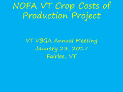 The Cost of Vegetable Production