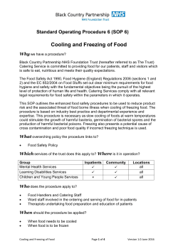 Food Safety - SOP 06 - Cooling and Freezing of Food