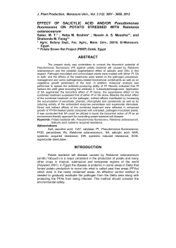 effect of salicylic acid and/or pseudomonas fluorescens on potato