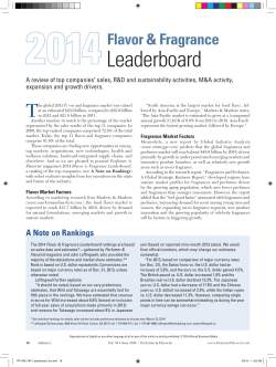 Flavor and Fragrance Leaderboard