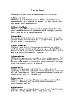 Grammar Games - Audlem St. James` Primary School