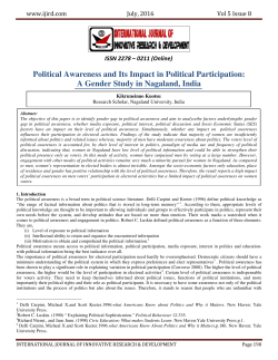 Political Awareness and Its Impact in Political Participation: A