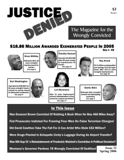 The Magazine for the Wrongly Convicted