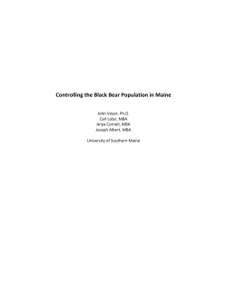 Controlling the Black Bear Population in Maine