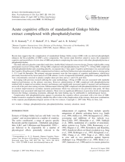 Acute cognitive effects of standardised Ginkgo biloba