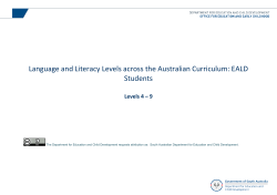 Language and Literacy Levels 4-9 - Department for Education and