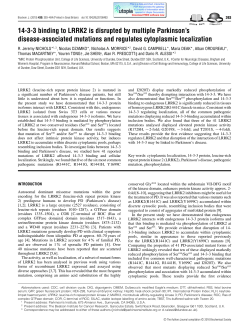 14-3-3 binding to LRRK2 is disrupted by multiple Parkinson`s