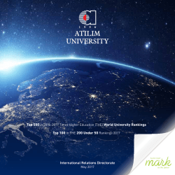 International Relations Directorate Top 100 in THE 200 Under 50