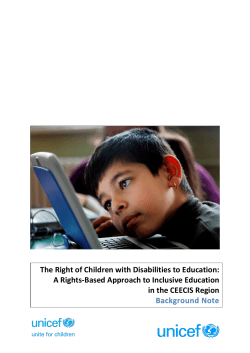 The Right of Children with Disabilities to Education
