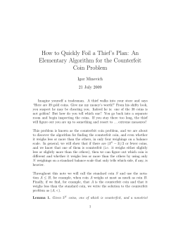 Finding the counterfeit coin