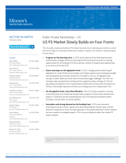 US P3 Market Slowly Builds on Four Fronts