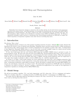 REM Sleep and Thermoregulation - Rensselaer Polytechnic Institute