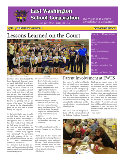 Lessons Learned on the Court - East Washington School Corporation