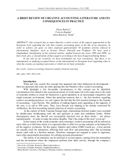 a brief review of creative accounting literature