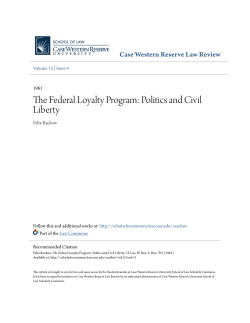 The Federal Loyalty Program: Politics and Civil Liberty