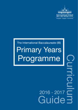 Programme Curriculum - International School Ho Chi Minh City