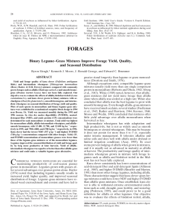 Binary Legume-Grass Mixtures Improve Forage Yield, Quality and