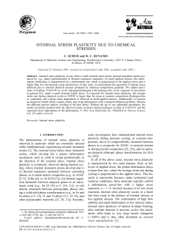 internal stress plasticity due to chemical stresses