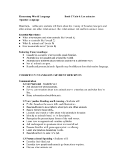 Third Grade Spanish Unit 4: Los Animales