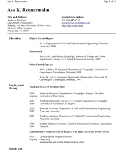 Asa K. Rennermalm - Rutgers University