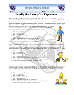 Identify the Parts of an Experiment!