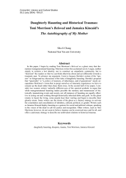 Daughterly Haunting and Historical Traumas: Toni