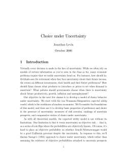 Choice under Uncertainty