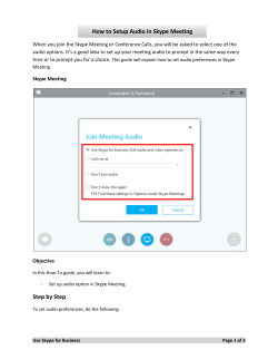 Step by Step How to Setup Audio in Skype Meeting