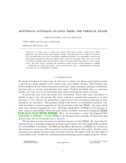 Bottom-up automata on data trees and vertical XPath