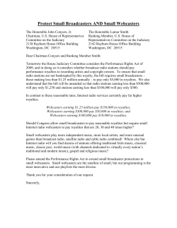 Protect Small Broadcasters AND Small Webcasters