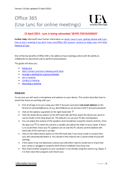 Office 365 (Use Lync for online meetings)