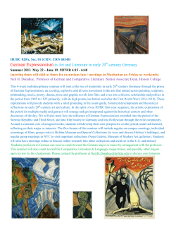 German Expressionism in Art and Literature in early 20