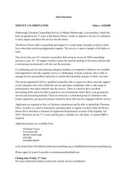 Advertisement SERVICE CO-ORDINATOR: Salary: c&pound;28,000