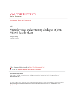 Multiple voices and contesting ideologies in John Milton`s Paradise