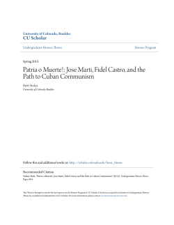 Patria o Muerte!: Jose Marti, Fidel Castro, and the Path