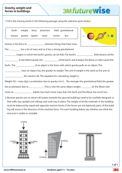 Gravity, weight and forces in buildings