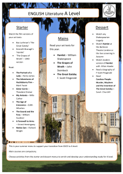 ENGLISH Literature A Level