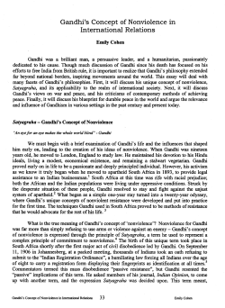 Gandhi`s Concept of Nonviolence in International