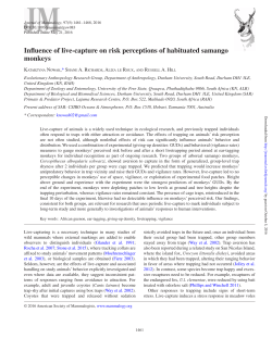 Influence of live-capture on risk perceptions of habituated samango