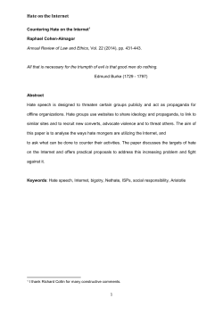 Hate on the Internet