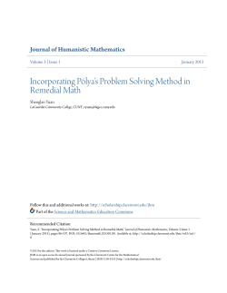 Incorporating P&oacute;lya`s Problem Solving Method in Remedial Math